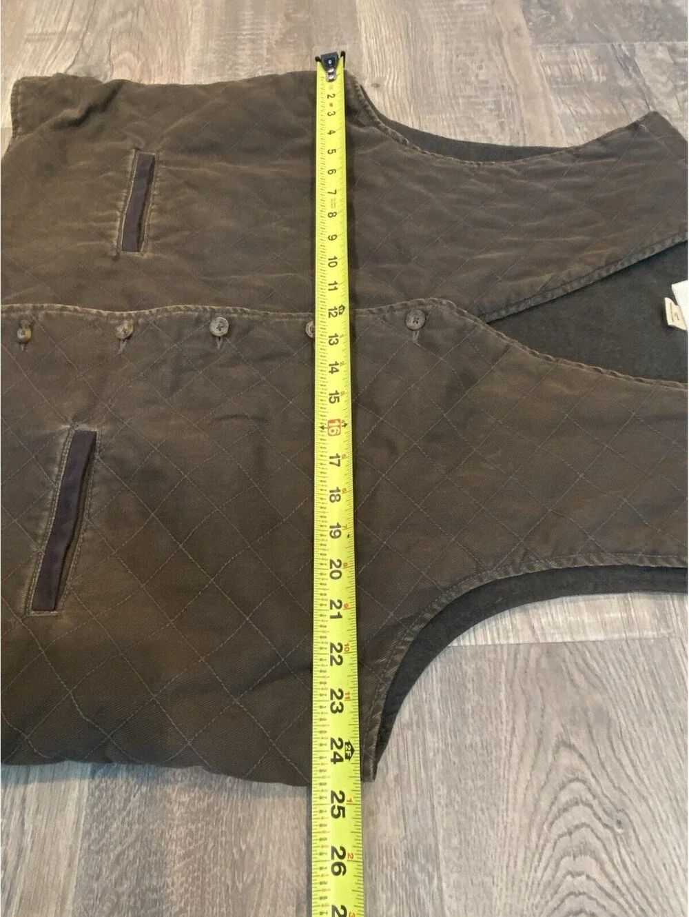 VTG Woolrich Men's XL Saddle Quilted Vest Brown Button Front Fleece Lined Cotton